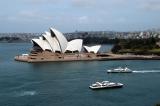 Sydney Opera House and ferry from the Sydney Harbour Bridge
