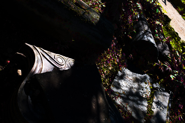 marble ensemble at Roman garden