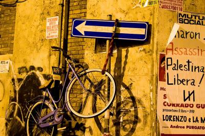 Roma, la bici viola