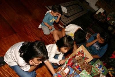 Waiting for the opening of gifts