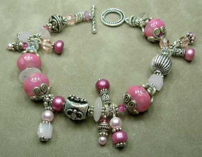 Parisian Pink Lampwork BraceletSOLD