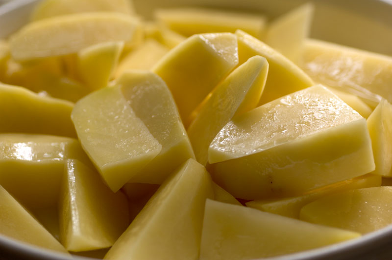 sliced oiled waxy potatoes (for Greek potatoes)