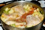 chicken with tomatoes peppers and potatoes prep