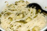 pasta with sauteed zucchini / garlic sauce