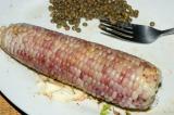 grilled red corn, french lentils