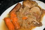 bigos: pork spareribs, applesauce, potatoes, carrots, sauerkraut - plus chorizo sausage