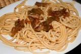 bucatini pasta with leftover sauce from cajun stewed chicken