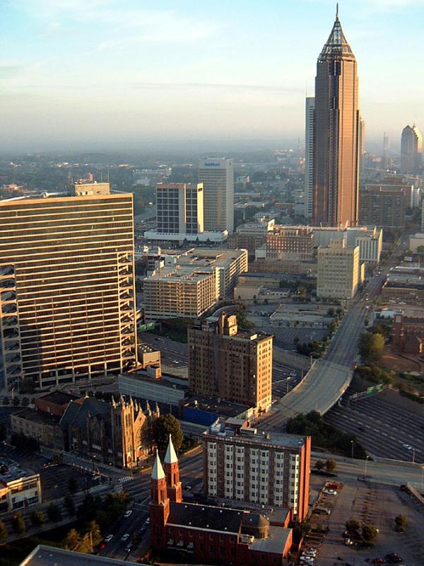 Looking north from the Marriott