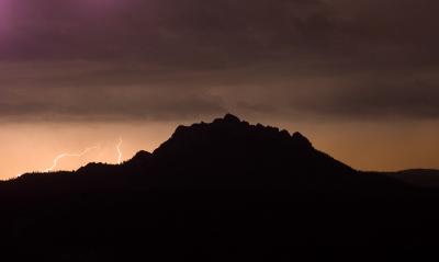 East side lightning behind Sierra Buttes 24 Oct 05