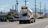 Backwards concrete truck