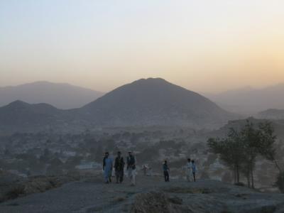 Men at dusk