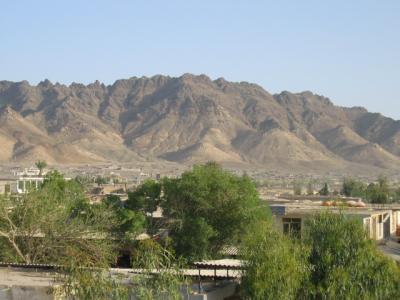 Looming mountains over Farah