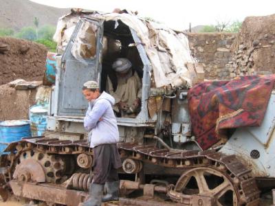 Man living in abandoned Caterpillar