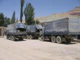 IOM trucks on IDP return mission