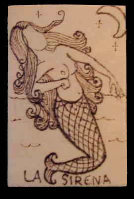 La Sirena/Mermaid 2x3 wood card