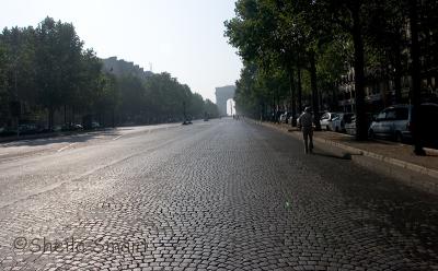 Champs-Elysees before Bastille march