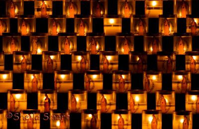 Prayer candles in Notre Dame cathedral