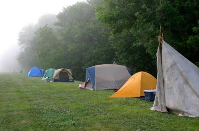 line of tents