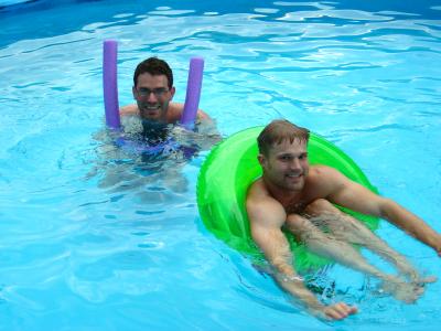 brian folded in an innertube