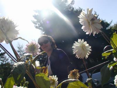 Debbie through the Flowers (10/8/05)