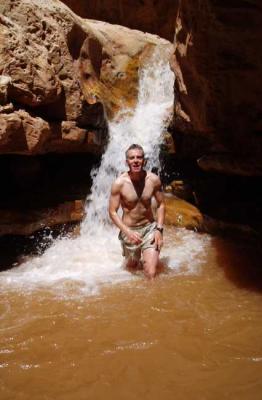 Brian enjoying the cold water in sulpher canyon