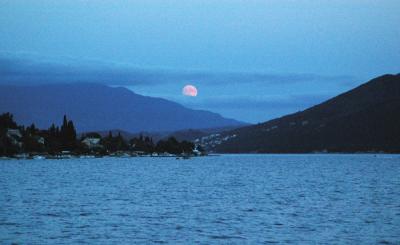Moonrise Over Tivat Bay, Montenegro