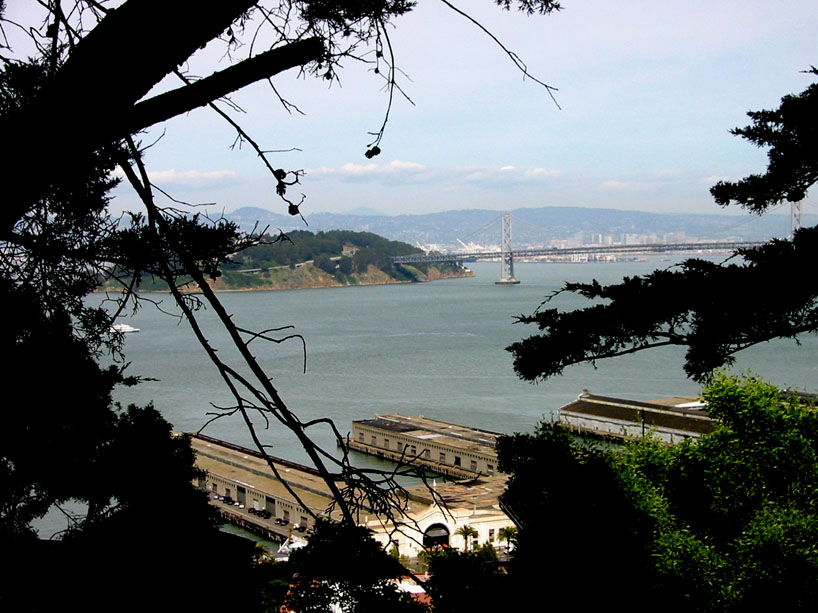 The Bay Bridge as it enters Treasure Island