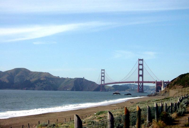 View of the bridge from Bakers Beach