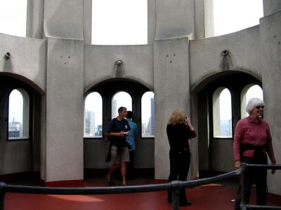 Inside the top of Coit Tower for