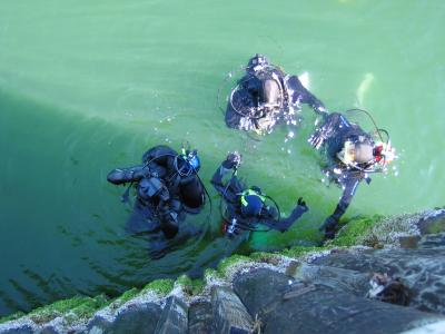 Scuba diving class below us