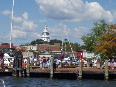 City Dock, Annapolis. MD Statehouse in the background