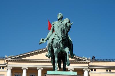 Karl Johan Statue in front of the Royal Palace