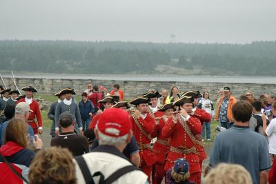 Marching to the cannon firing demonstration