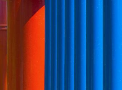 Red & Blue Abstract by Gordon W