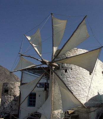 Windmill in Olympos, Karpathos, Greece by Rudi
