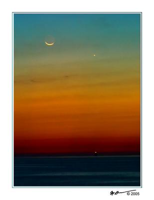 Moon Over Sunrise by Marc Baumser