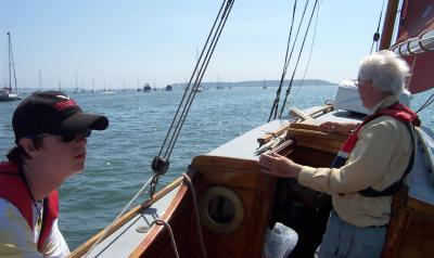 A final sail in Poole Harbour - Brownsea Island in the distance