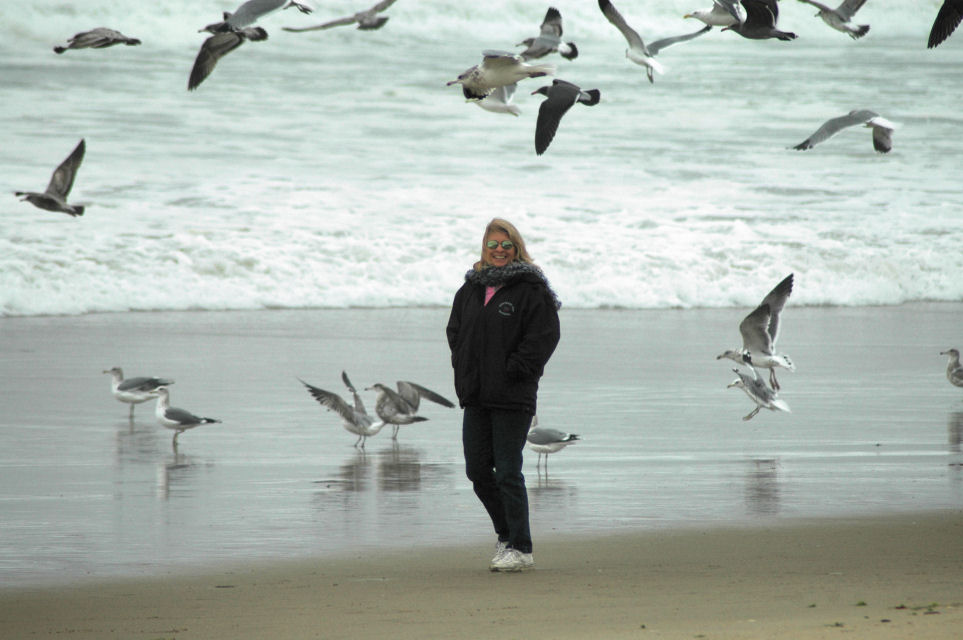 Laurie on the beach in Monterey Bay