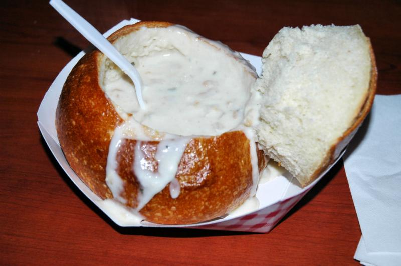 Mmmmm... clam Chowder Bread Bowl at Fishermans Wharf