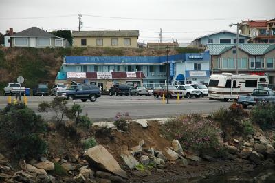 This is our hotel looking back from the boat yard.