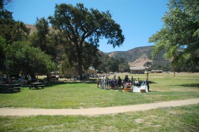 Long shot of Fort Tejon battlefield