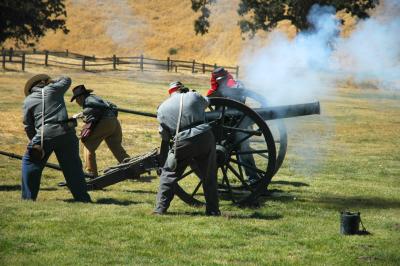 Confederate canon fire