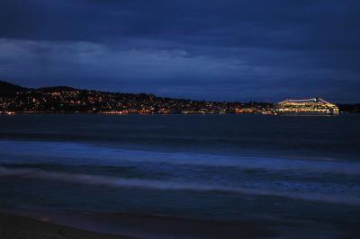 Night falls in Monterey Bay