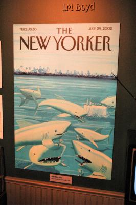 New Yorker Magazine Shark cover at Monterey Bay Aquarium