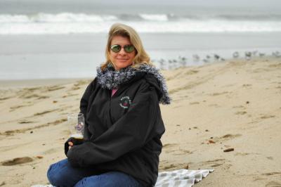 Laurie on the beach in Monterey Bay