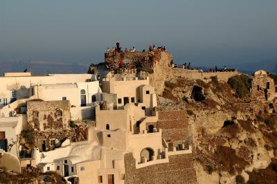waiting for the sunset at Oia
