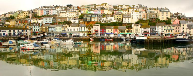 Reflections of Brixham harbour U.k