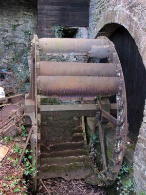 Derelict water mill wheel