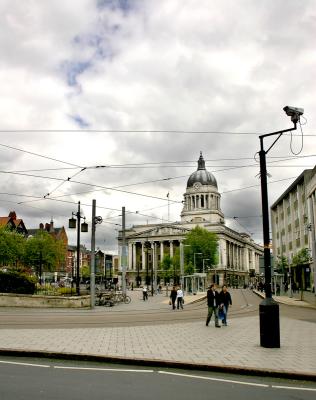 Nottingham city and tramway