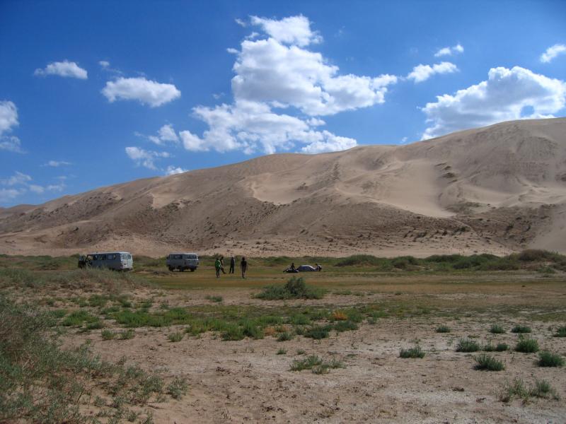 Arrival at the dunes